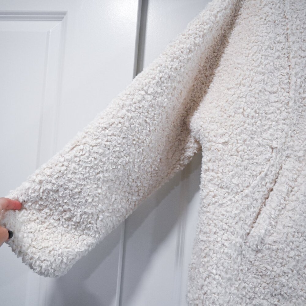 Boden Cream Teddy Jacket Plush Textured Design - Picture 5 of 12